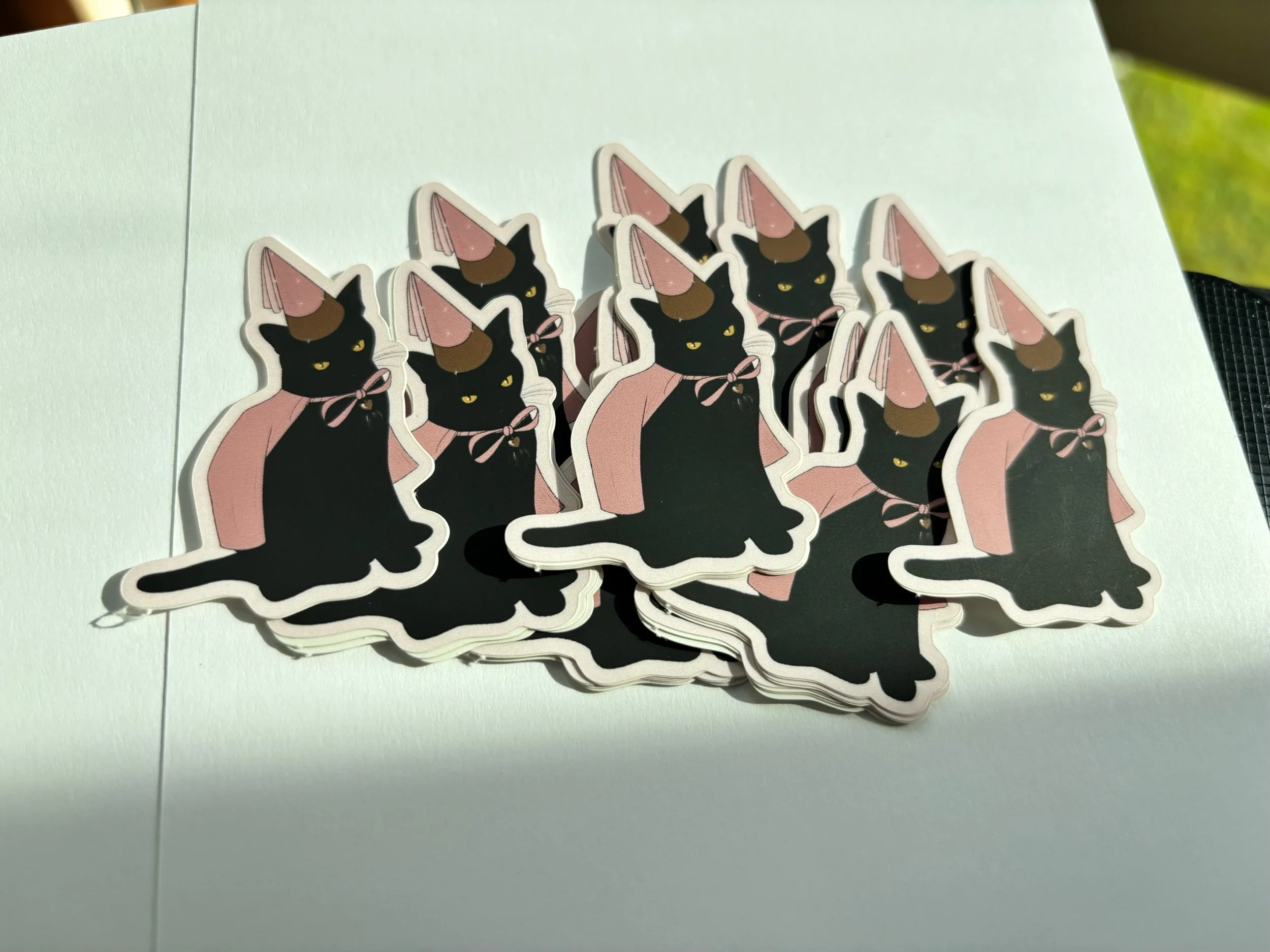 Black Cat Princess Vinyl Sticker
