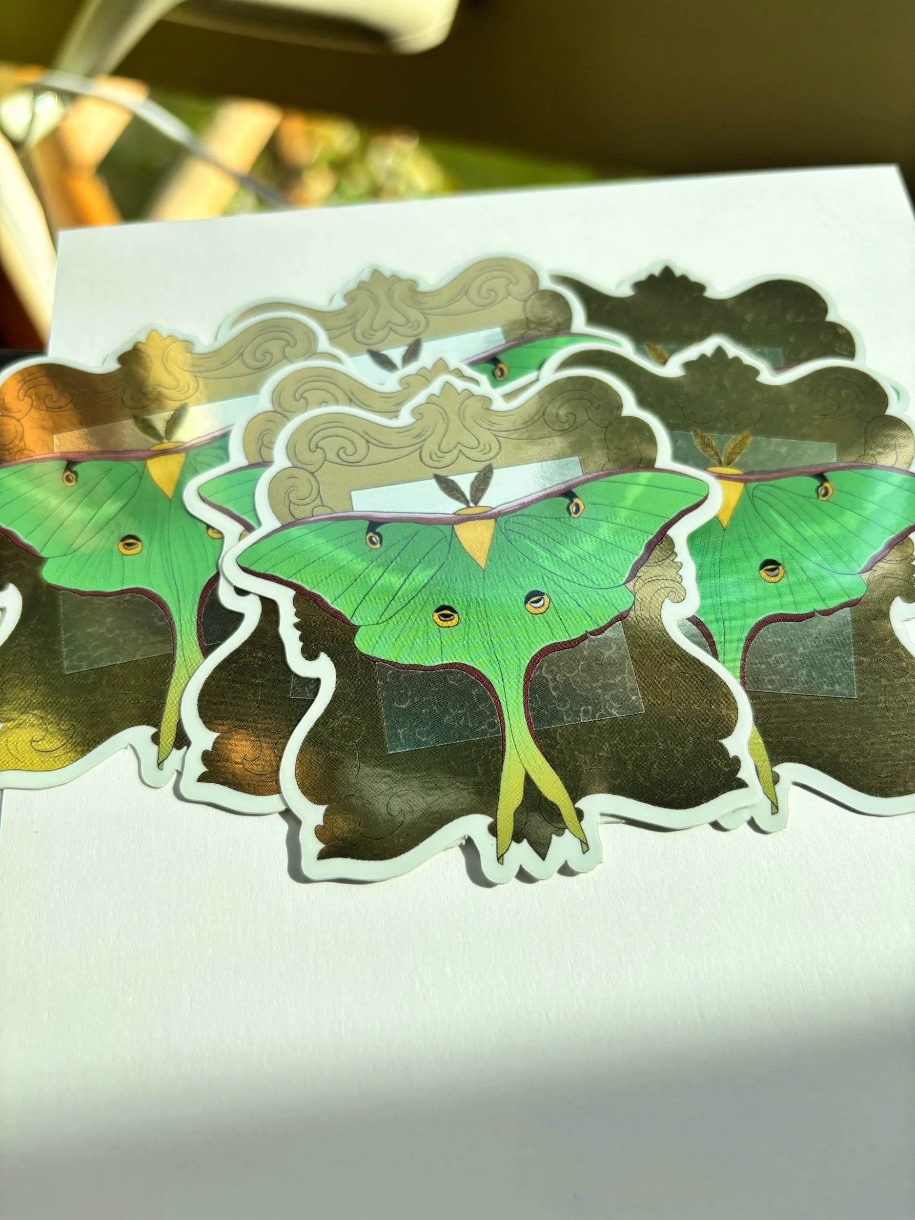 Metallic Luna Moth Sticker