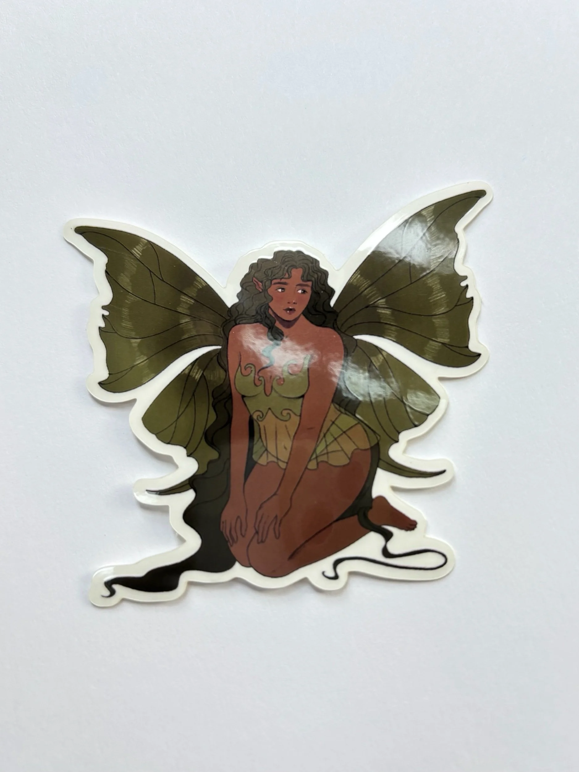 Transparent Green Fairy Sticker