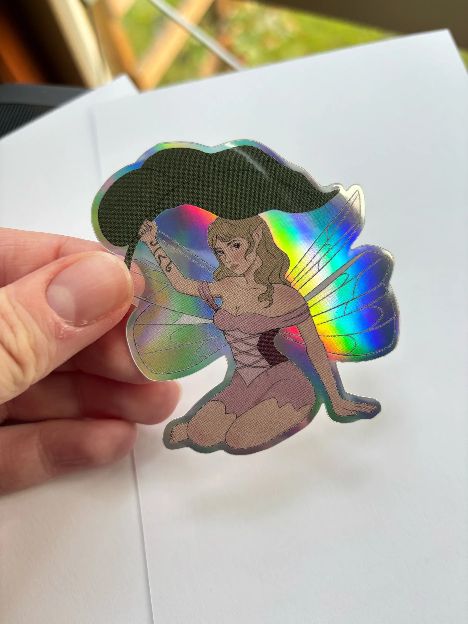 Pink Holographic Fairy Sticker
