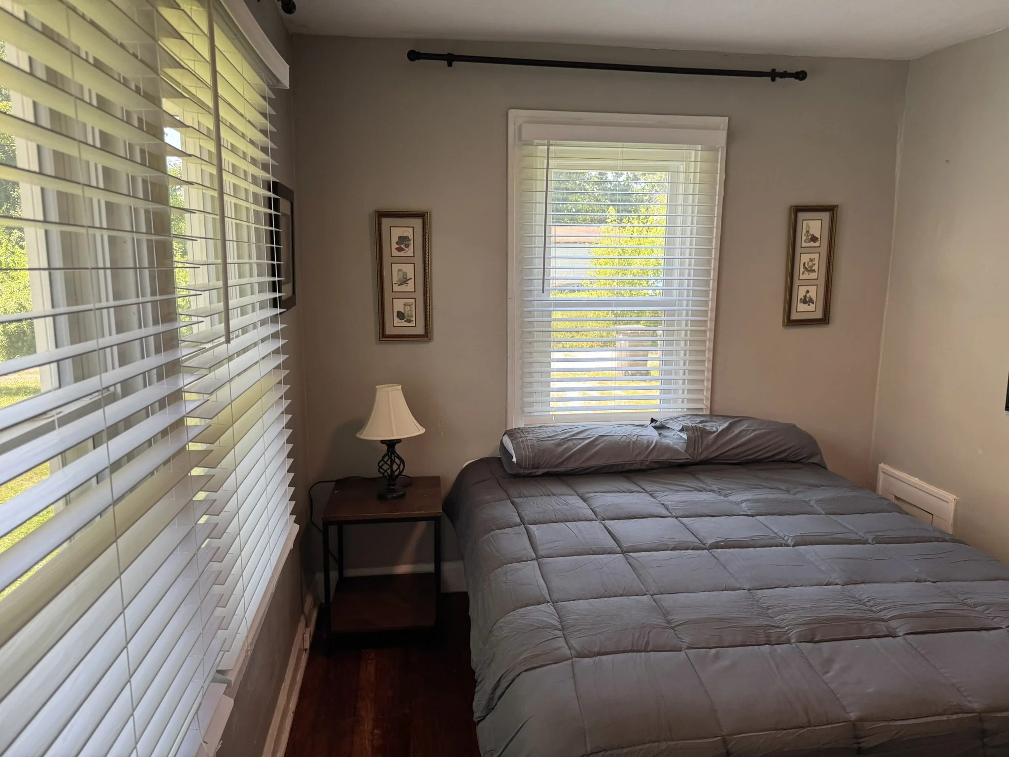 Bedroom-  Property name: Vintner's Cottage 2 BR North Downtown Indy 20 min. Drive to Lebanon 

-Vintner Investment Group- Mid Term Rentals and Travel Nurse Housing at affordable prices. 