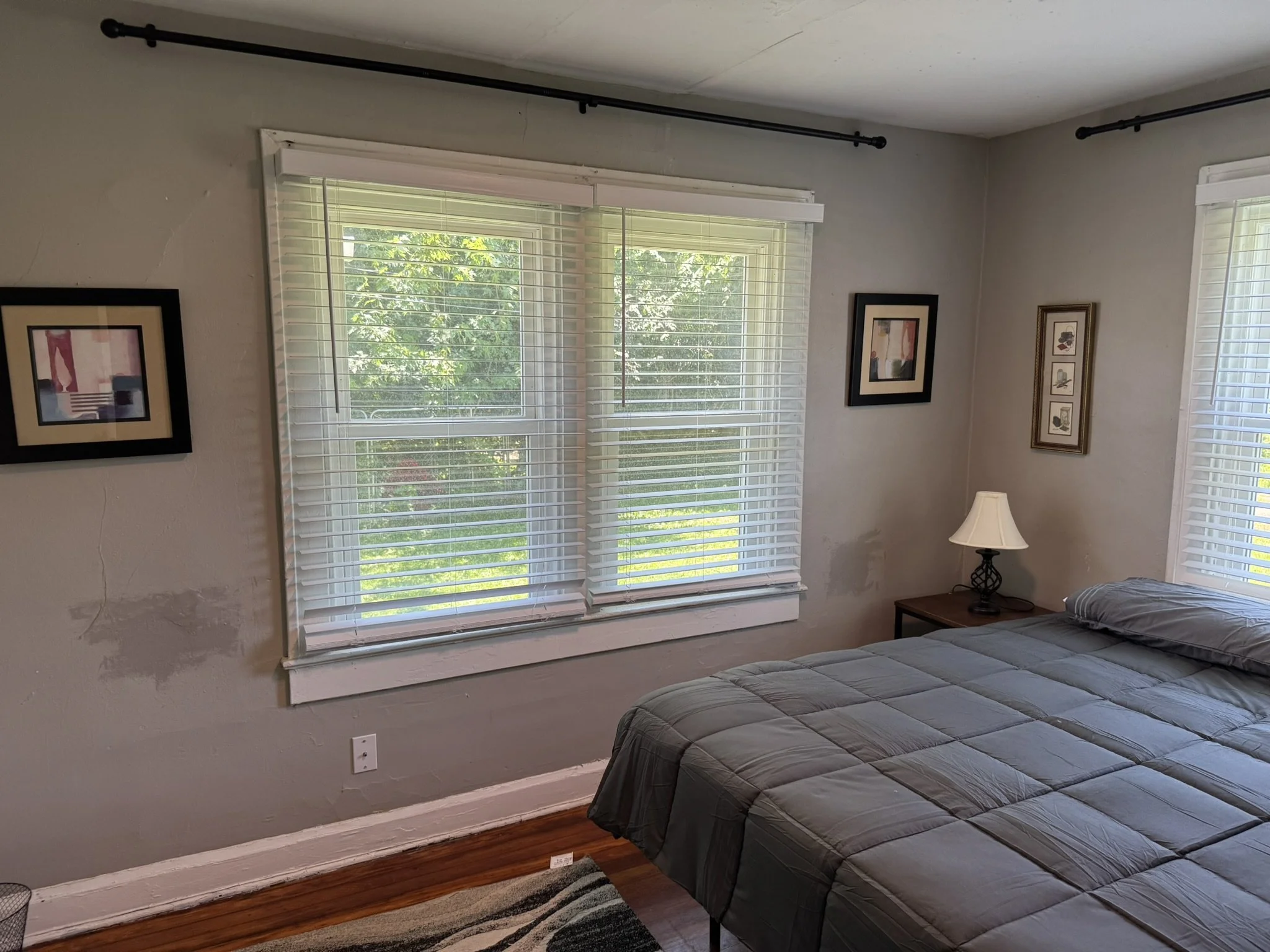 Bedroom-  Property name: Vintner's Cottage 2 BR North Downtown Indy 20 min. Drive to Lebanon 

-Vintner Investment Group- Mid Term Rentals and Travel Nurse Housing at affordable prices. 