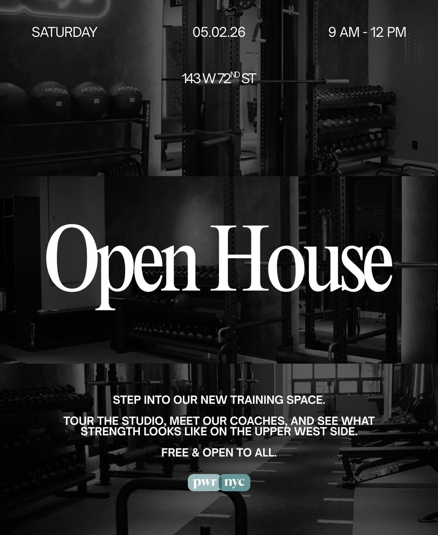 The doors are open and you&rsquo;re invited!
Come by the PWR 72 open house this Saturday, May 2 from 9am-12pm at 143 W 72nd St. 
Meet the team, see the space, and get a feel for the community we&rsquo;re building together.