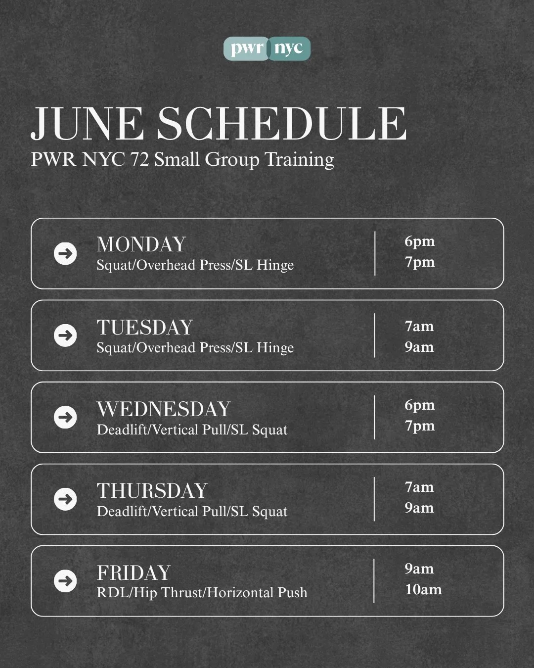 June Small Group Training sign up is live!
Grab your preferred time slot while it is available. Don&rsquo;t see a time that works for you? Let us know and we will work on adding it!