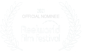 Reelworld Film Festival 2021 Official Nominee badge with laurel wreath design.