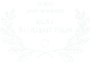 Offa 2021 Winner Best Student Film award, with decorative laurel branches.