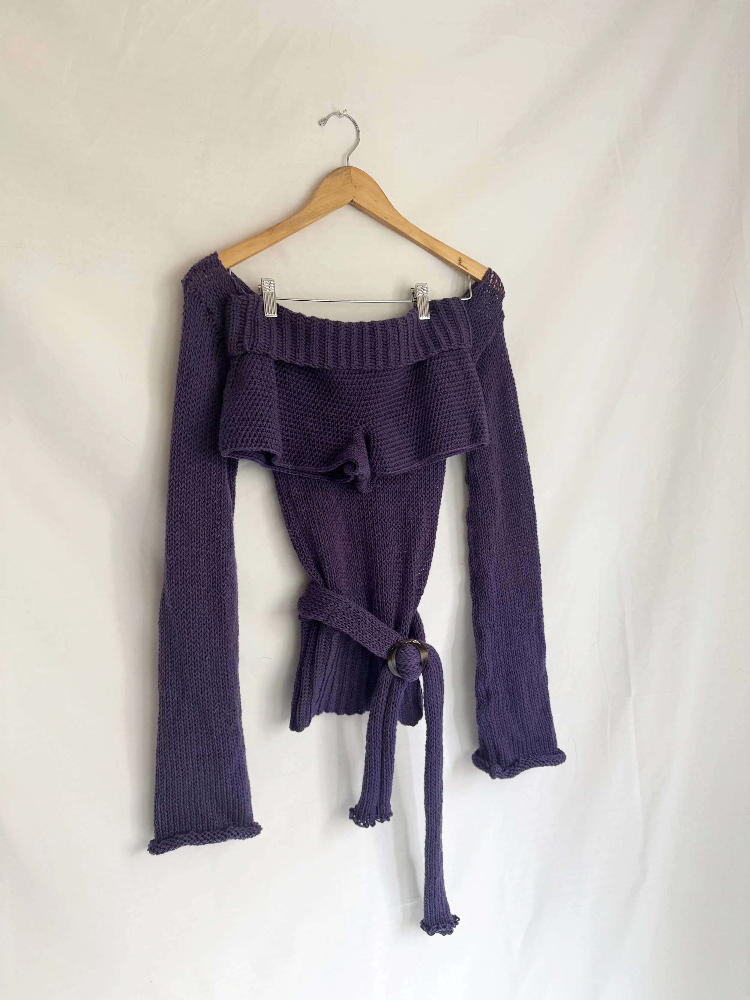 willow wrap set with belt in purple
