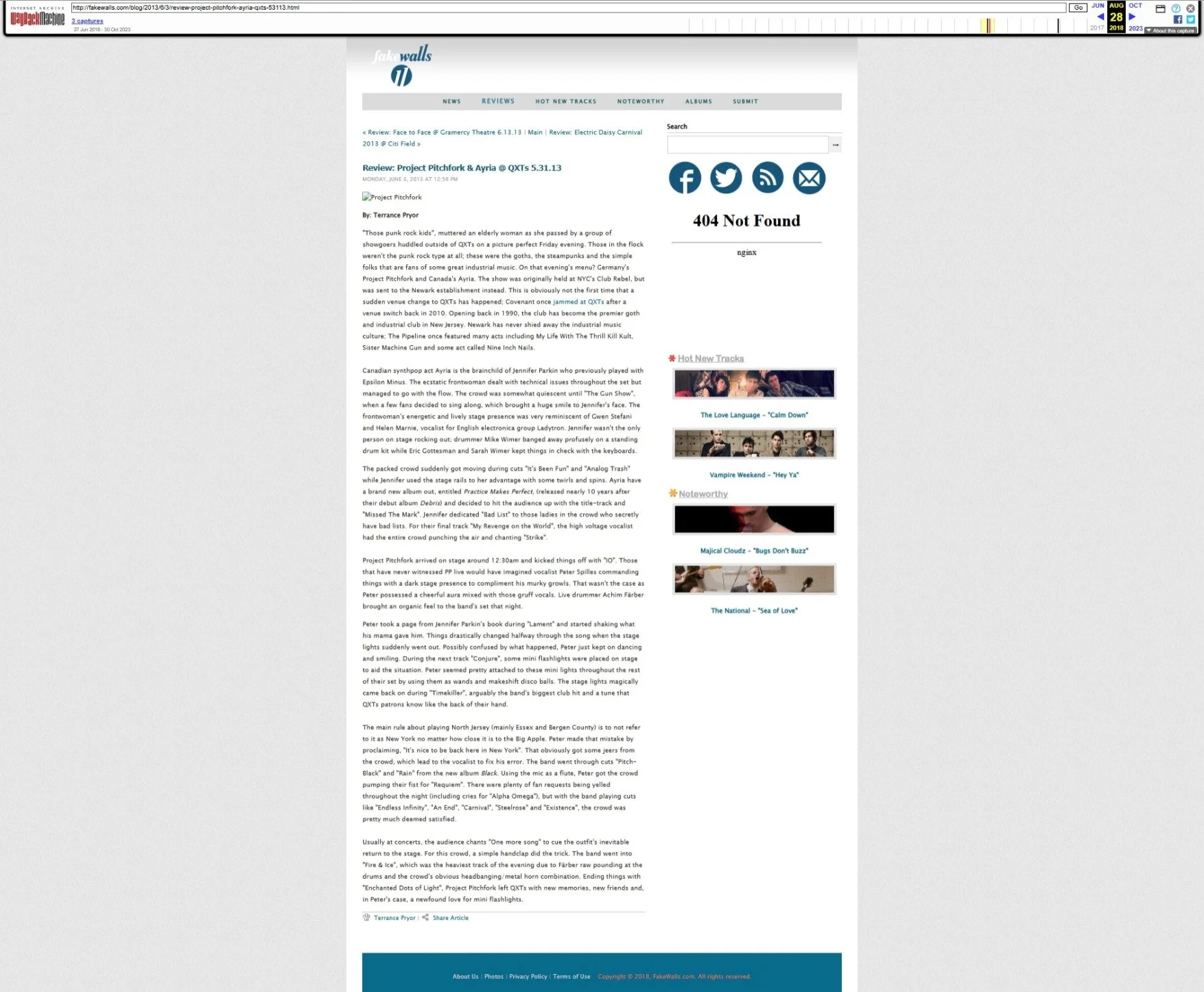 Project Pitchfork, Ayria @ QXTs (2013)