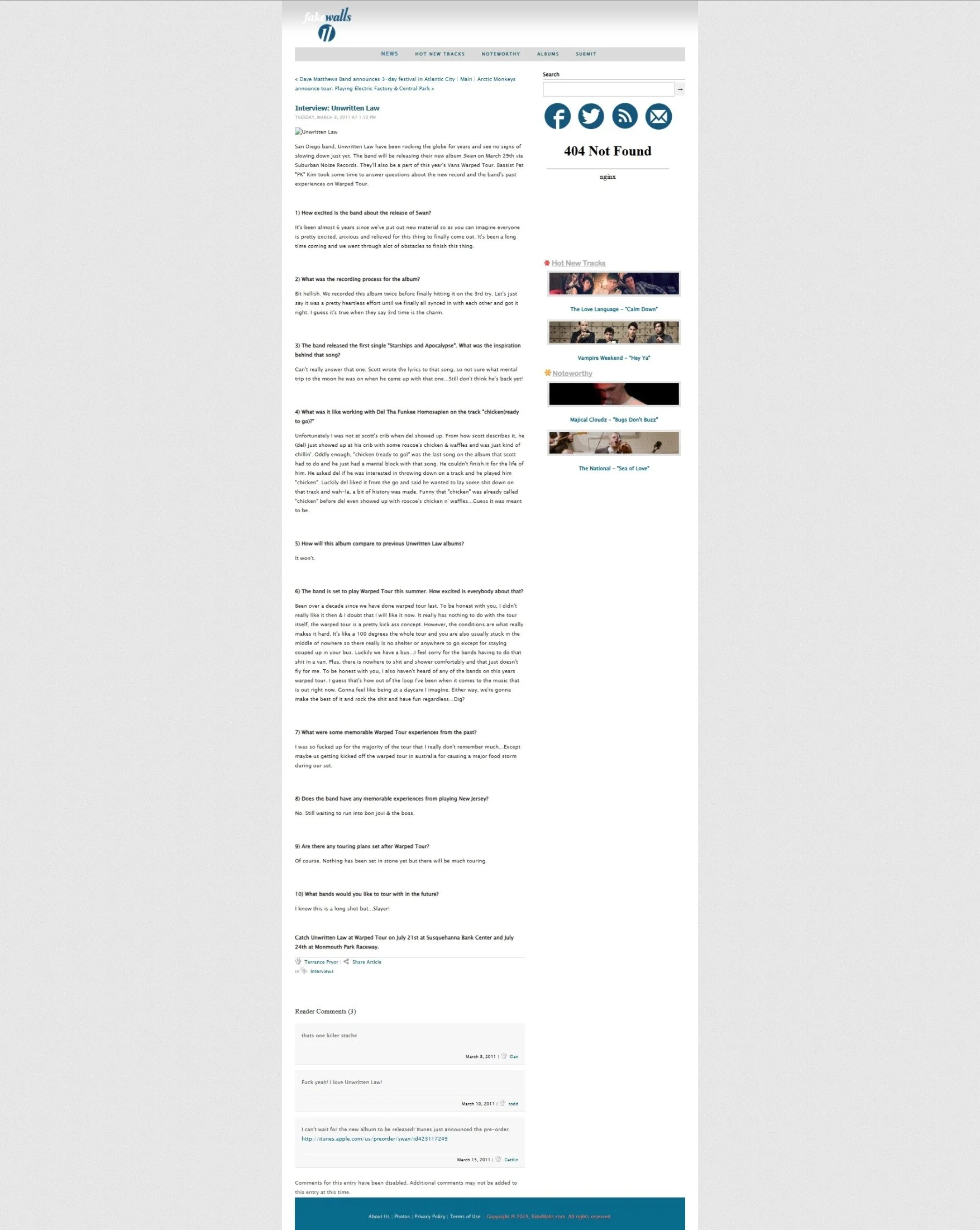 Interview with Unwritten Law