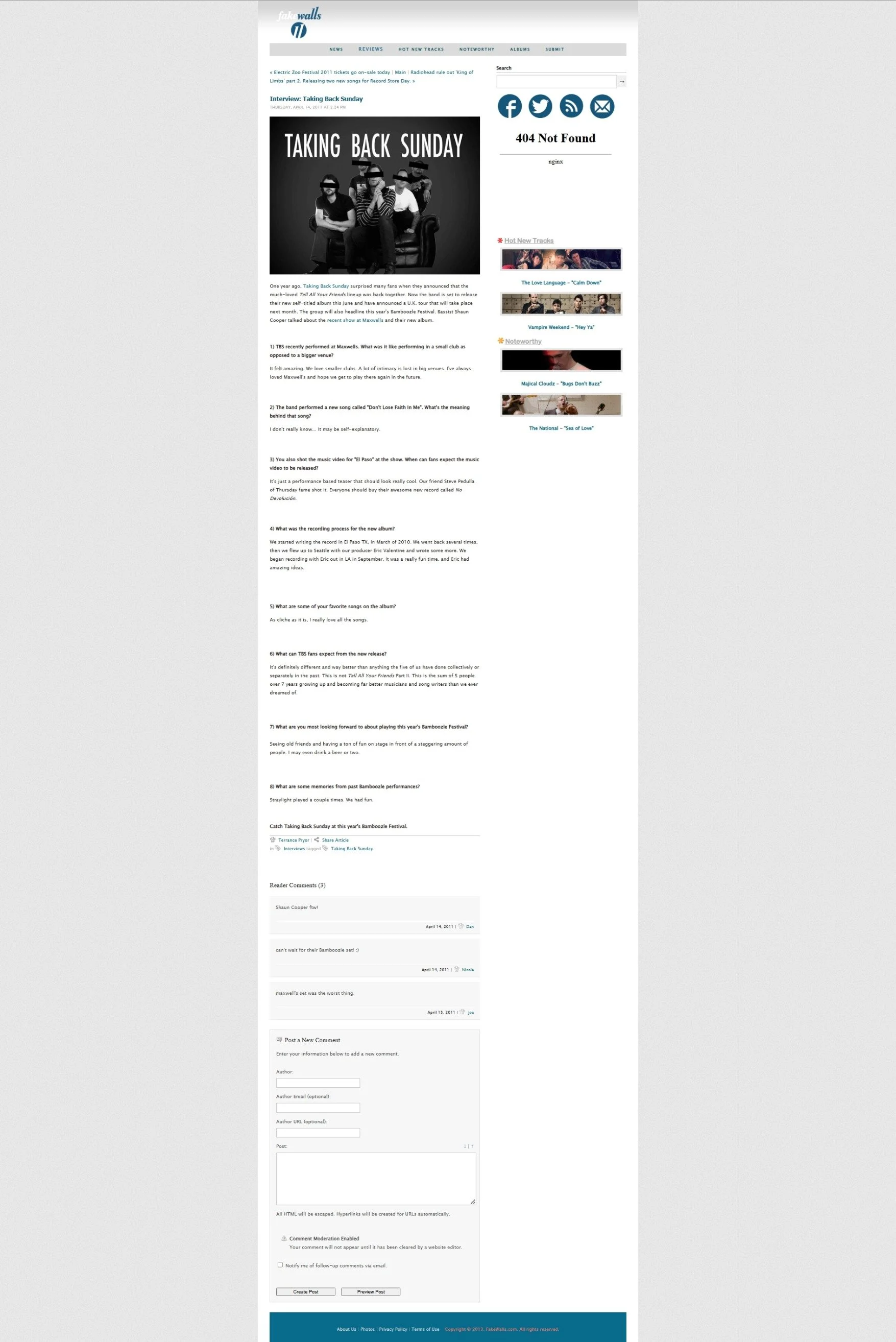 Interview with Taking Back Sunday