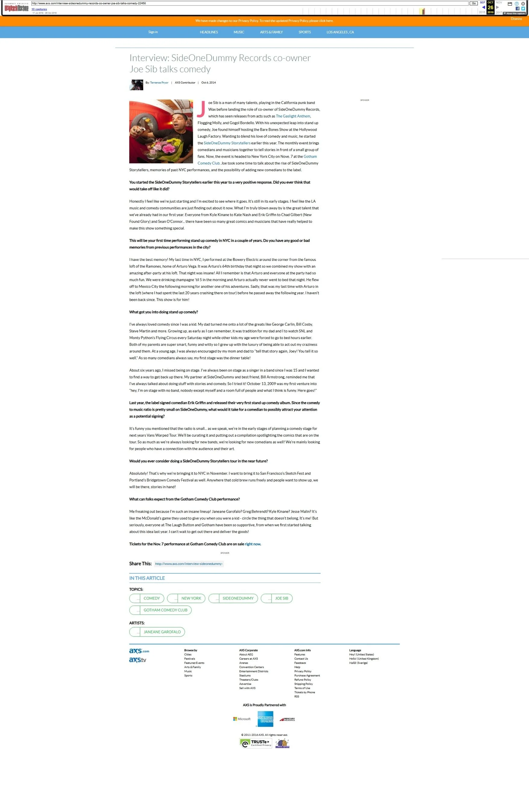 Interview with Side One Dummy co-founder Joe Sib