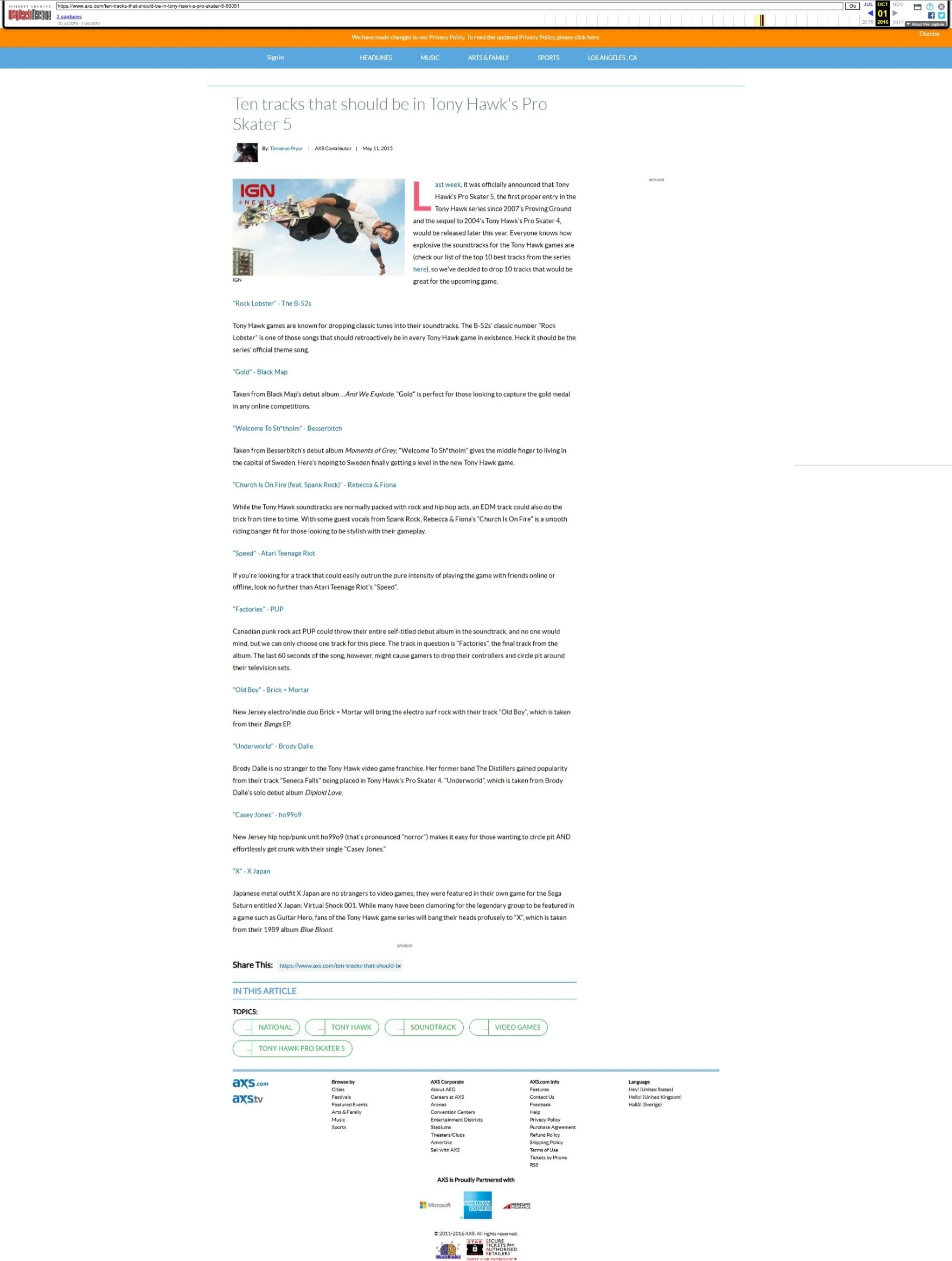 10 songs that should be in Tony Hawk’s Pro Skater 5