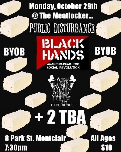 Public Disturbance, Black Hands, and The Chuck Norris Experience @ The Meatlocker. I forgot what other bands were added to this show.