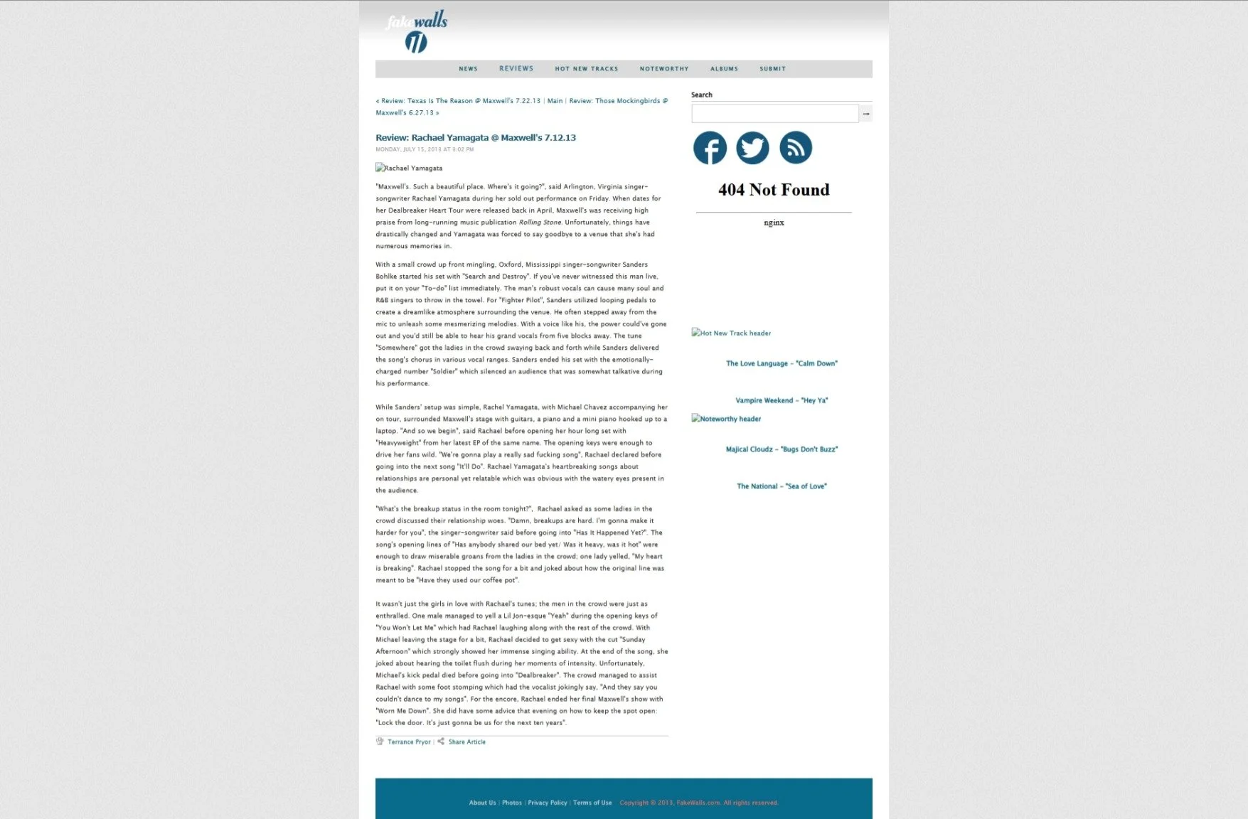 Rachel Yamagata, Sanders Bohlke @ Maxwells (2013)