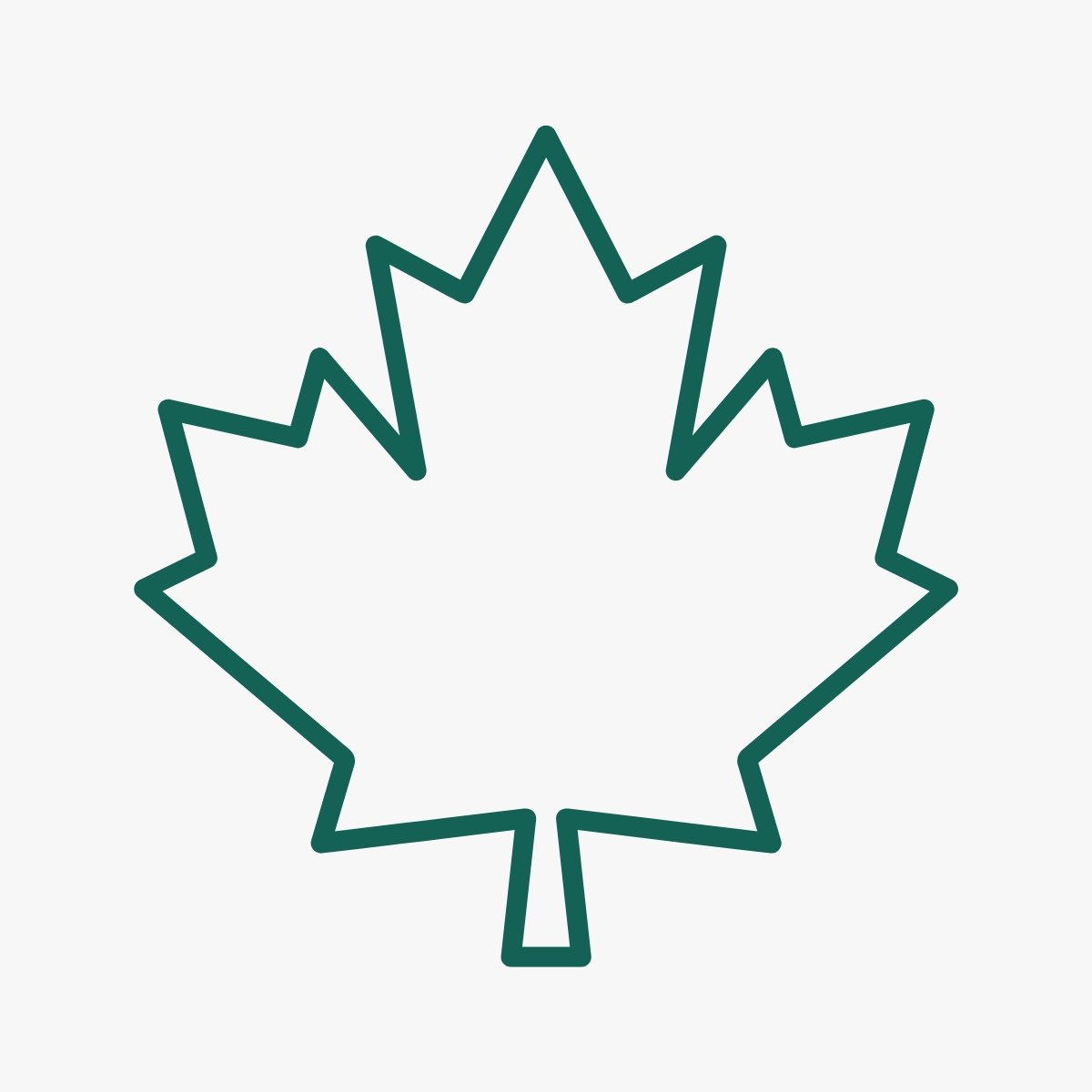 Outline of a maple leaf, typical of the Canadian flag design.
