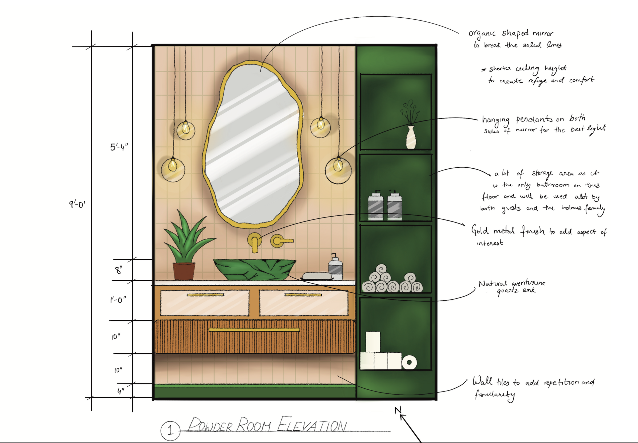 Powder Room Elevation 
