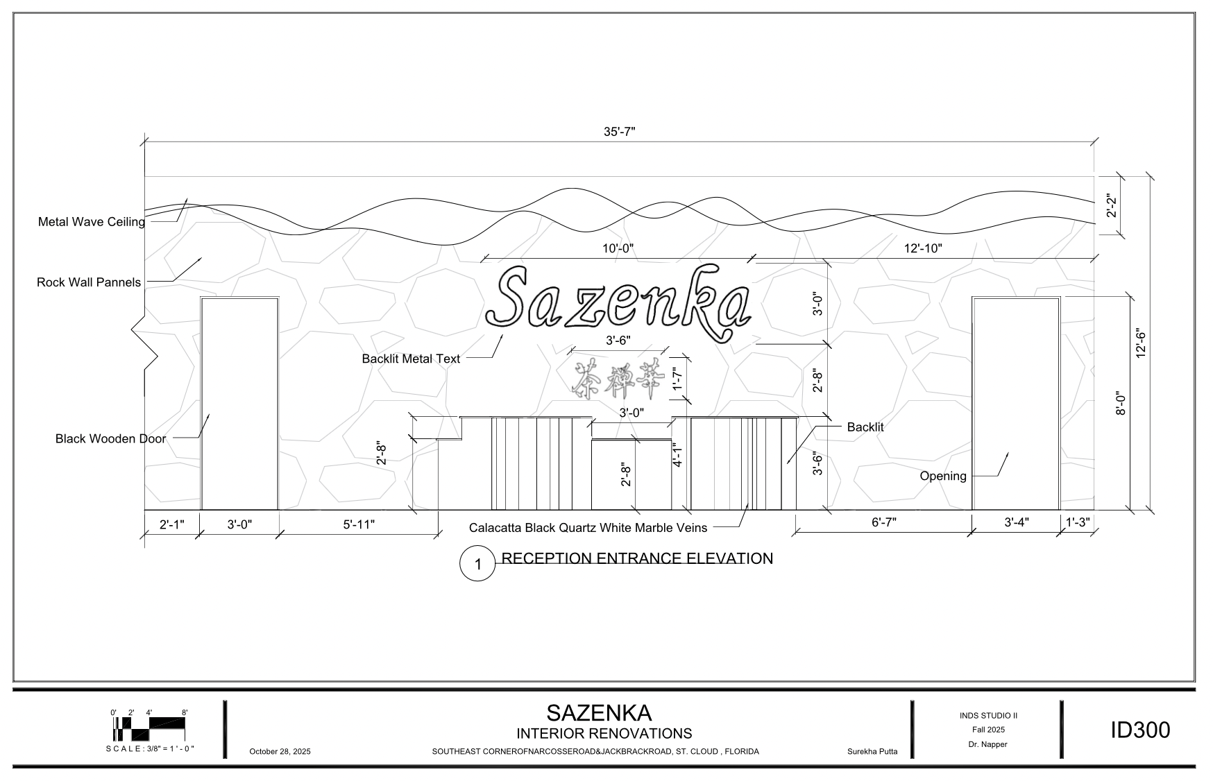 Reception Entrance Elevation