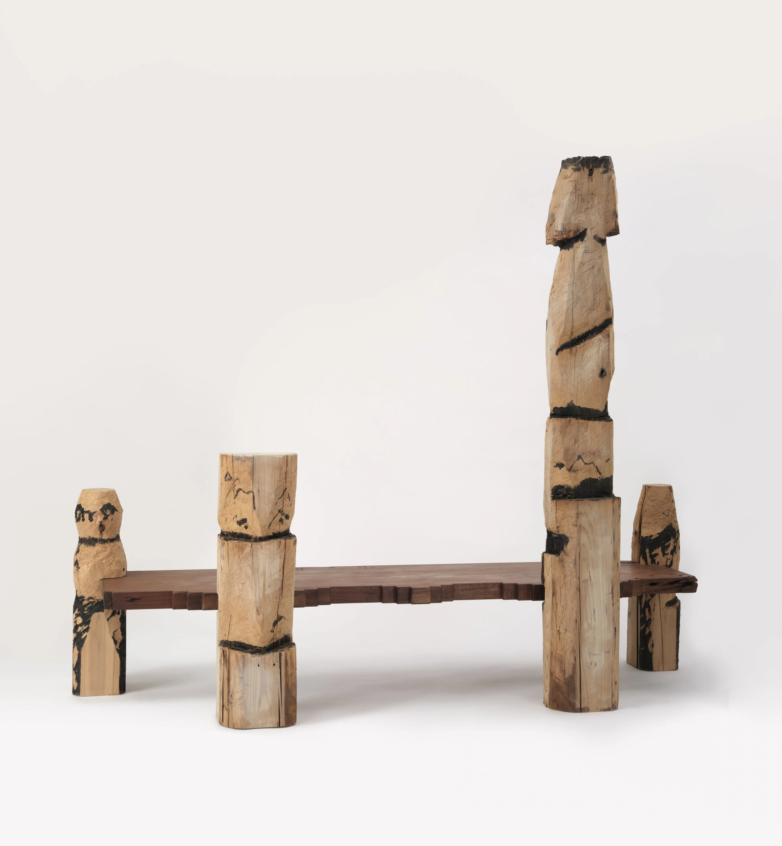 JIANG XINYU 蒋心雨
,
切锯磨砍劈涂系列之八 
Cut, Saw, Grind, Chop, Split, Coat Series, No. 8
,
2025
,
Nanzhi wood, Chinese fir
,
210 × 49 × 43 cm