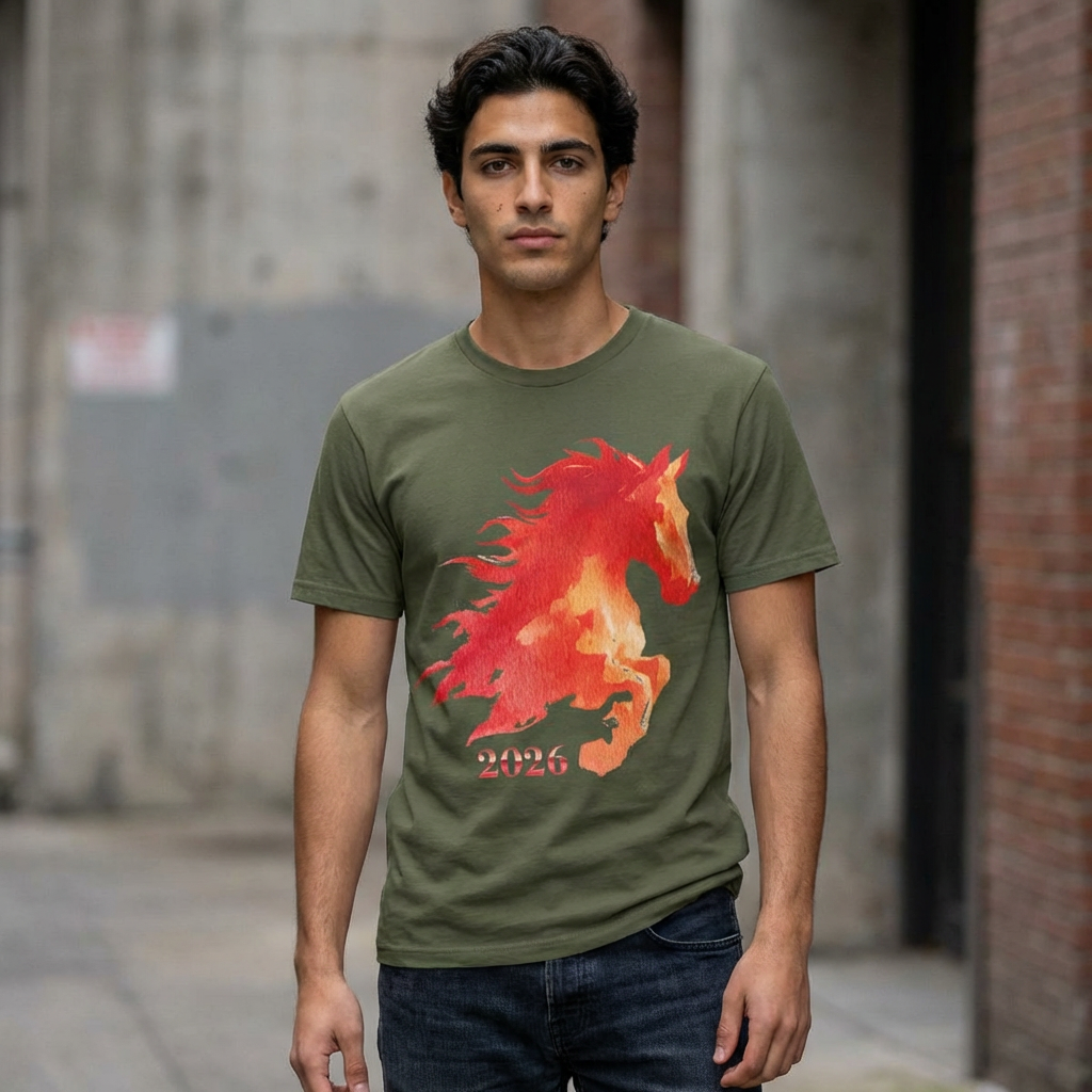 Unisex Softstyle T-Shirt - The Fire Horse 2026 - Rise in Power