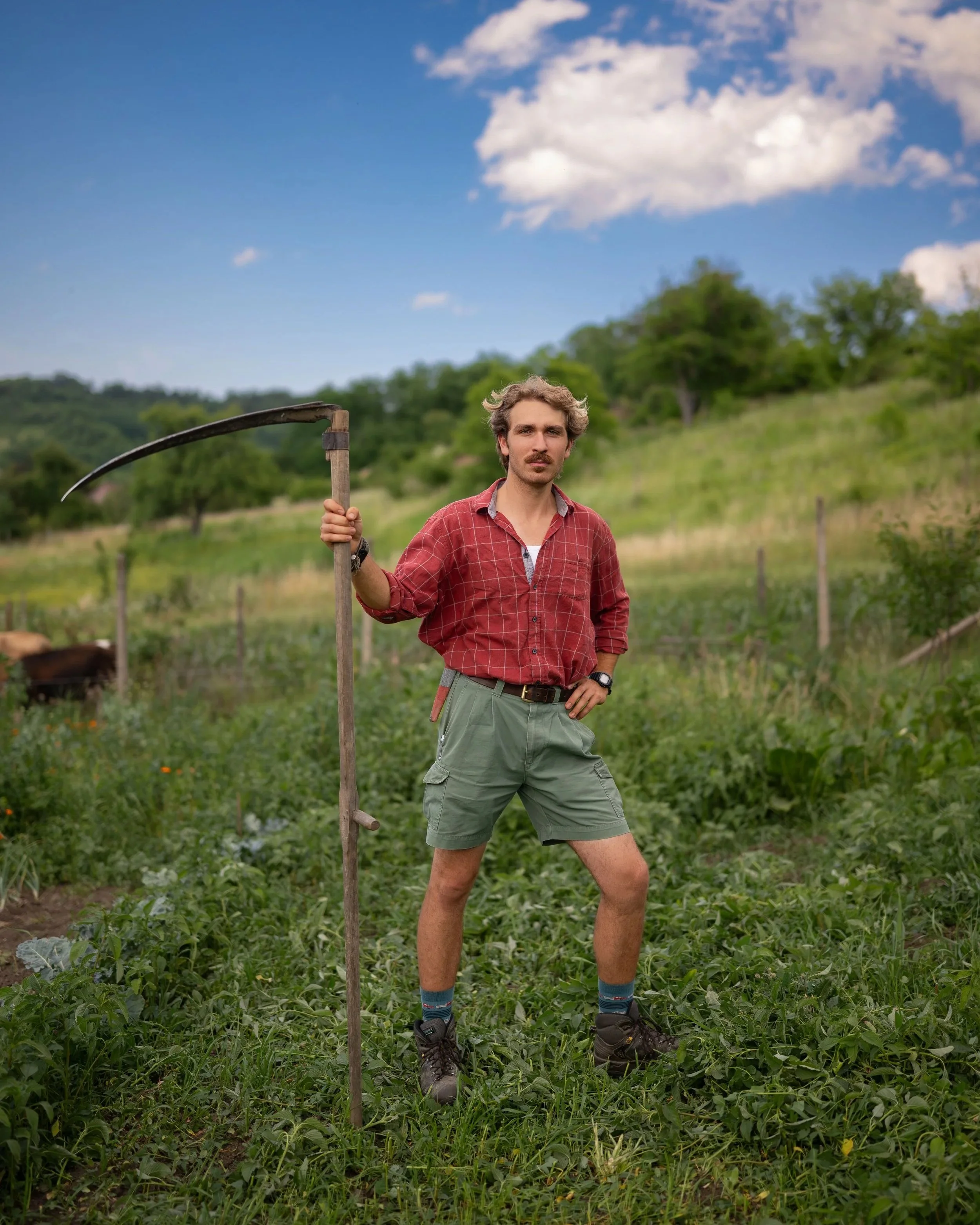Joel, the son of Lavinia and Willy Schuster, is working on his family farm in the village of Mosna.   Willy Schuster, a pioneer in biodynamic and ecological farming, passed away but his family maintains a thriving farm. 