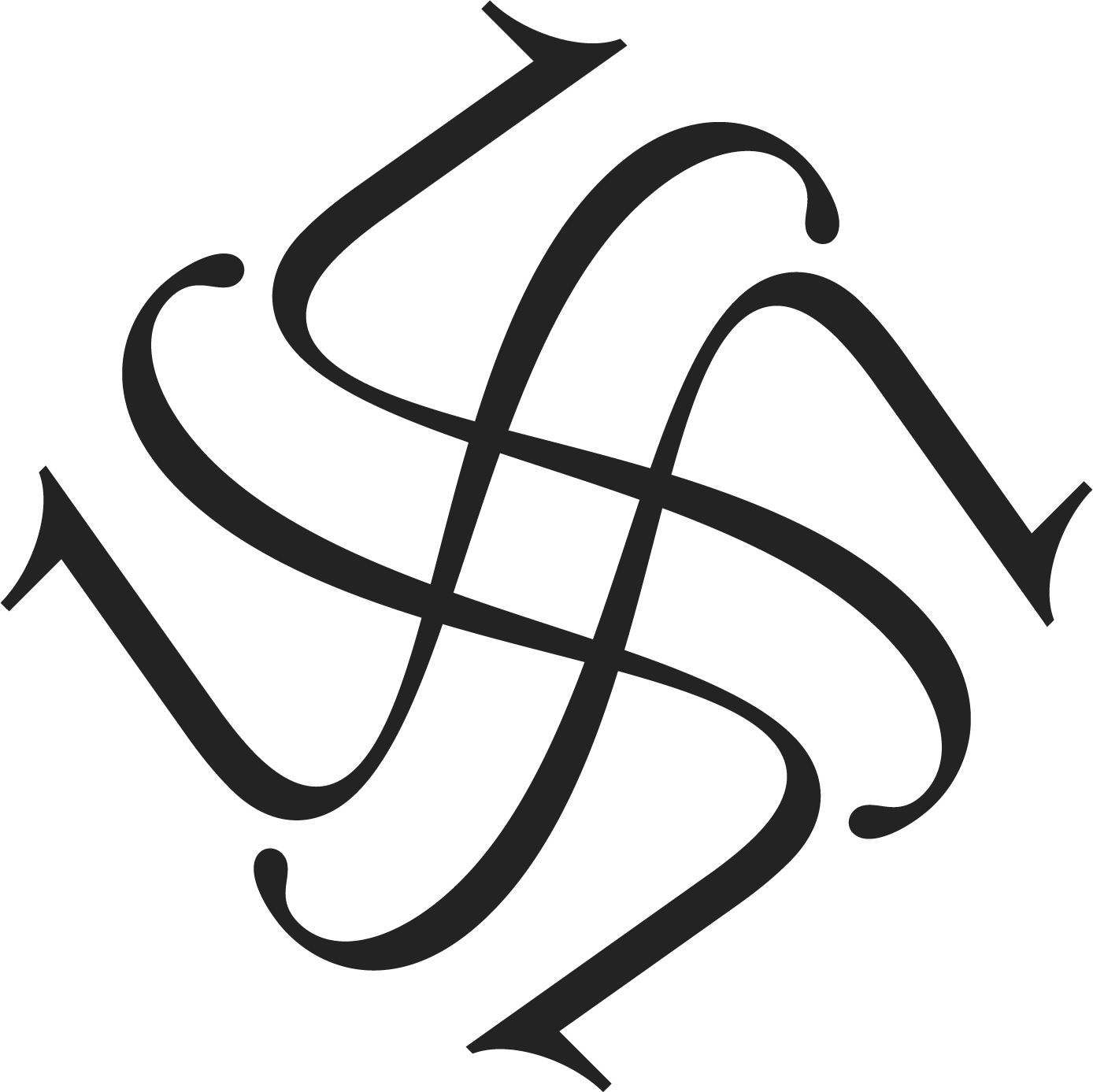 Stylized dollar sign logo with a black background.