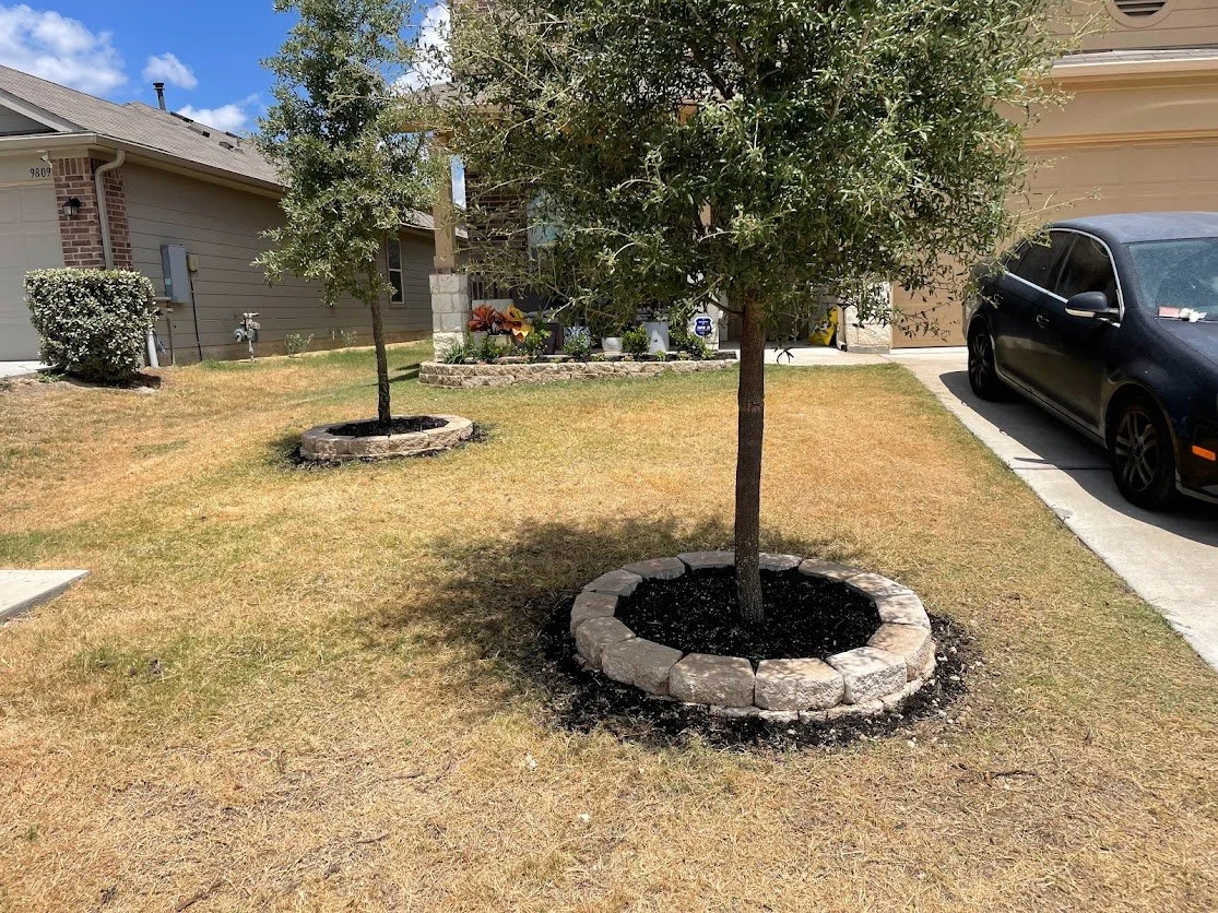 Garden stones, weeding, garden beds, planters. 