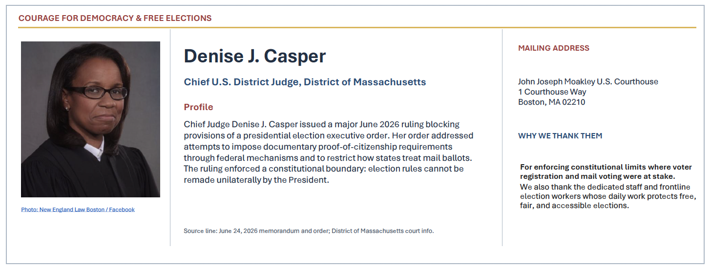 Election Defender list from August 2026