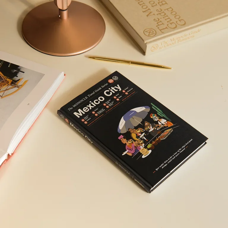 The Monocle Travel Guide: Mexico City book, featuring a mention of mixologist David Paz within the publication.