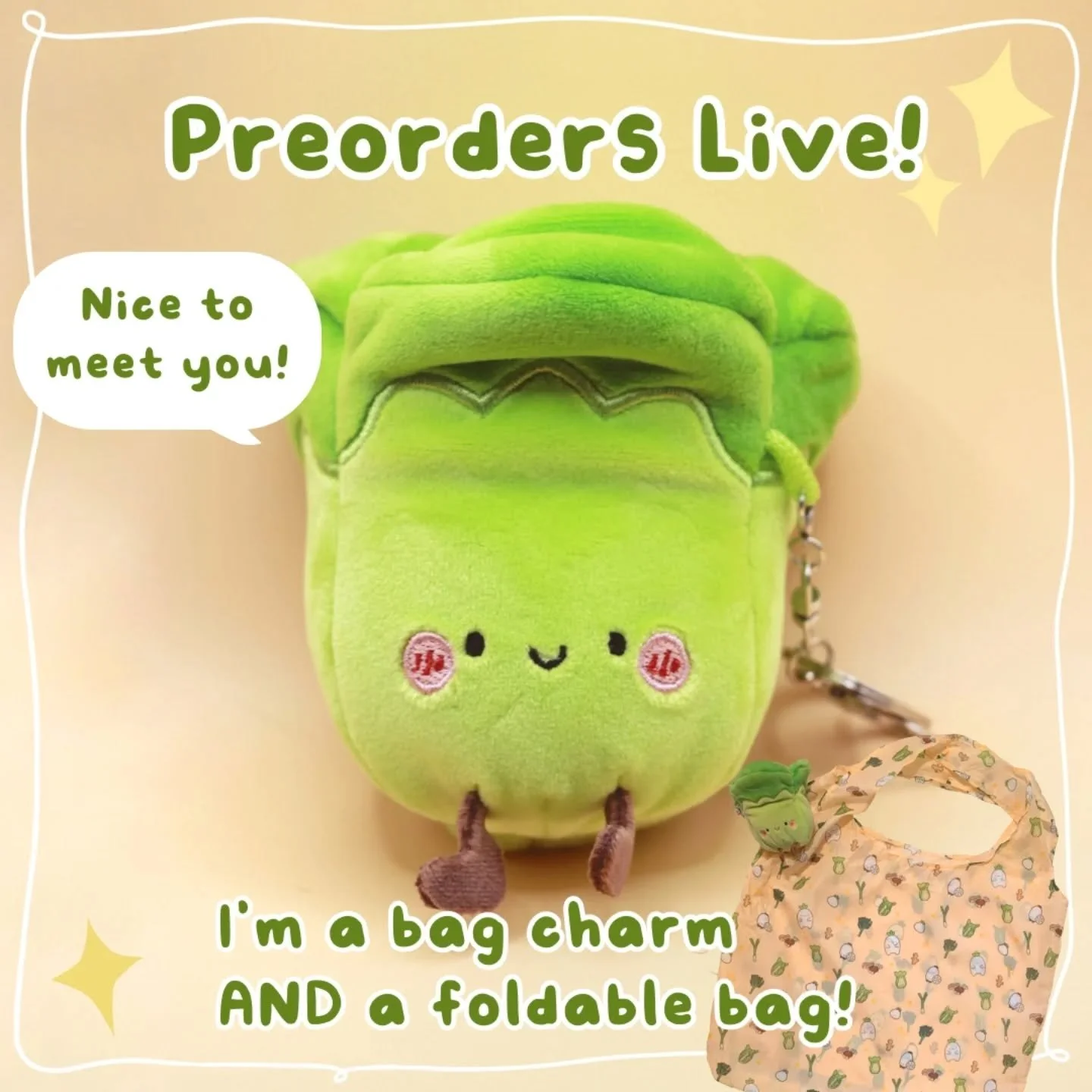 🥬🥬it's been a long time coming...✨

I'm so excited to finally say that preorders for this little bok choy convertible bag plush are finally live!! If you've been following me for a while you know I've been working on this project for well over a ye