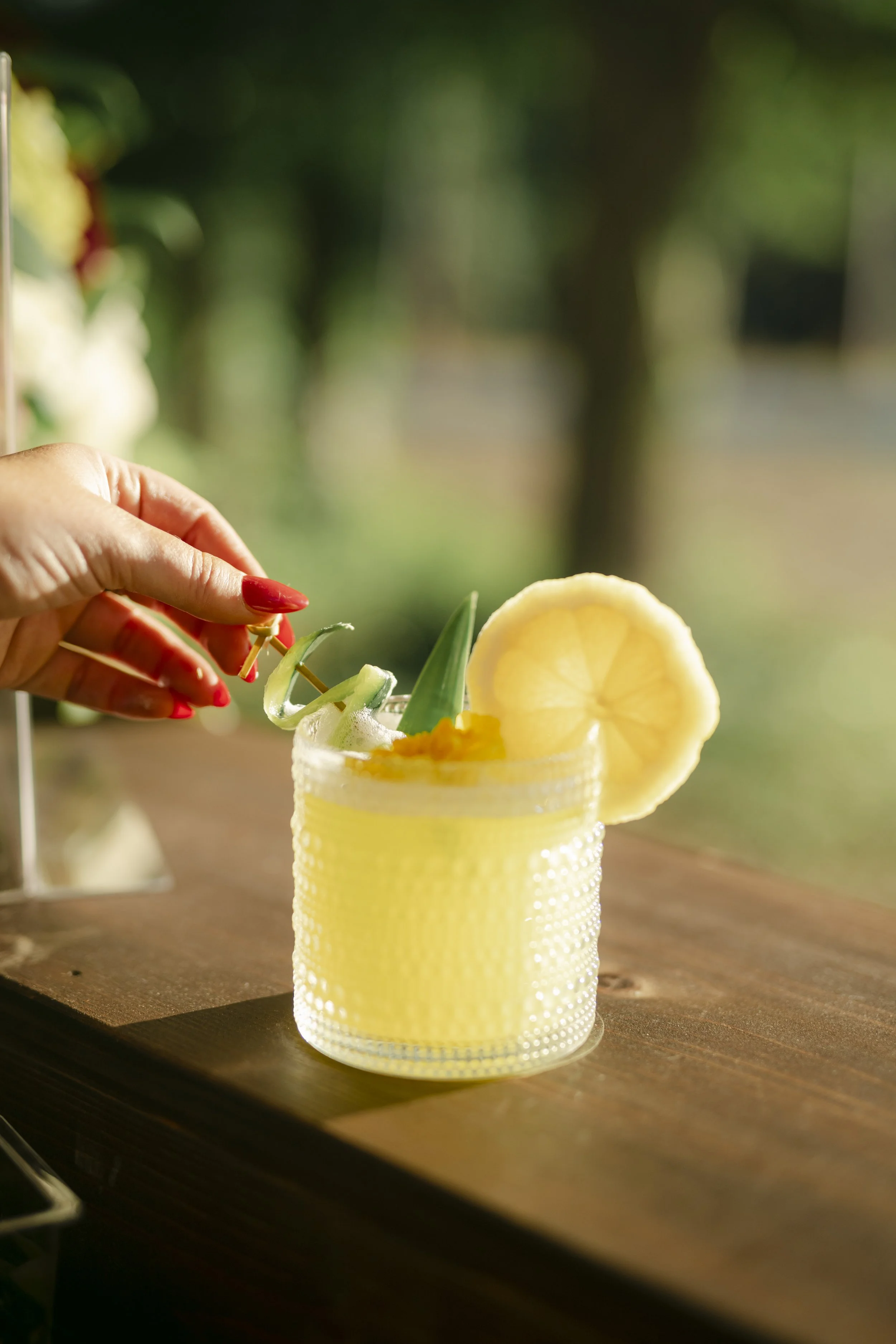 Custom signature cocktail from The Social Hour for a wedding in Isle of Palms SC