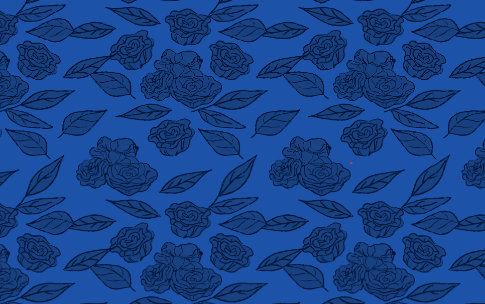 a pattern of blue roses and leaves
