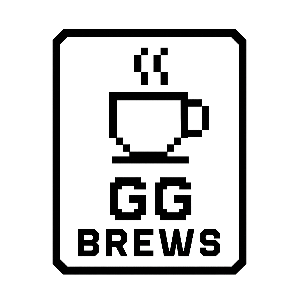 Black and white logo with a skull wearing a chef's hat and the word 'BREWS' at the bottom.