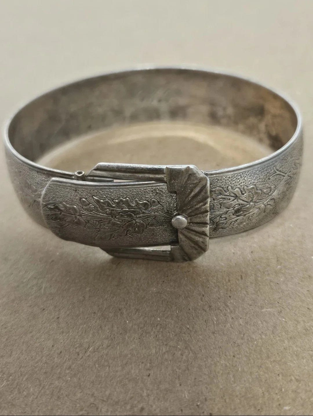 Antique Marsh Sterling Silver Belt Clasp Bange Bracelet