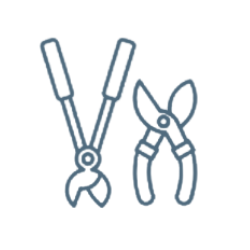 Two pair of pliers, one open and one closed, on a black background.