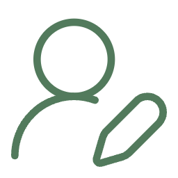 Das Icon bildet eine kleine Person, die symboliseiren soll, für wen Käthe Schreiberei geeignet ist. Käthe Schreiberei richtet sich an alle Menschen, mit und ohne Schreiberfahrung.