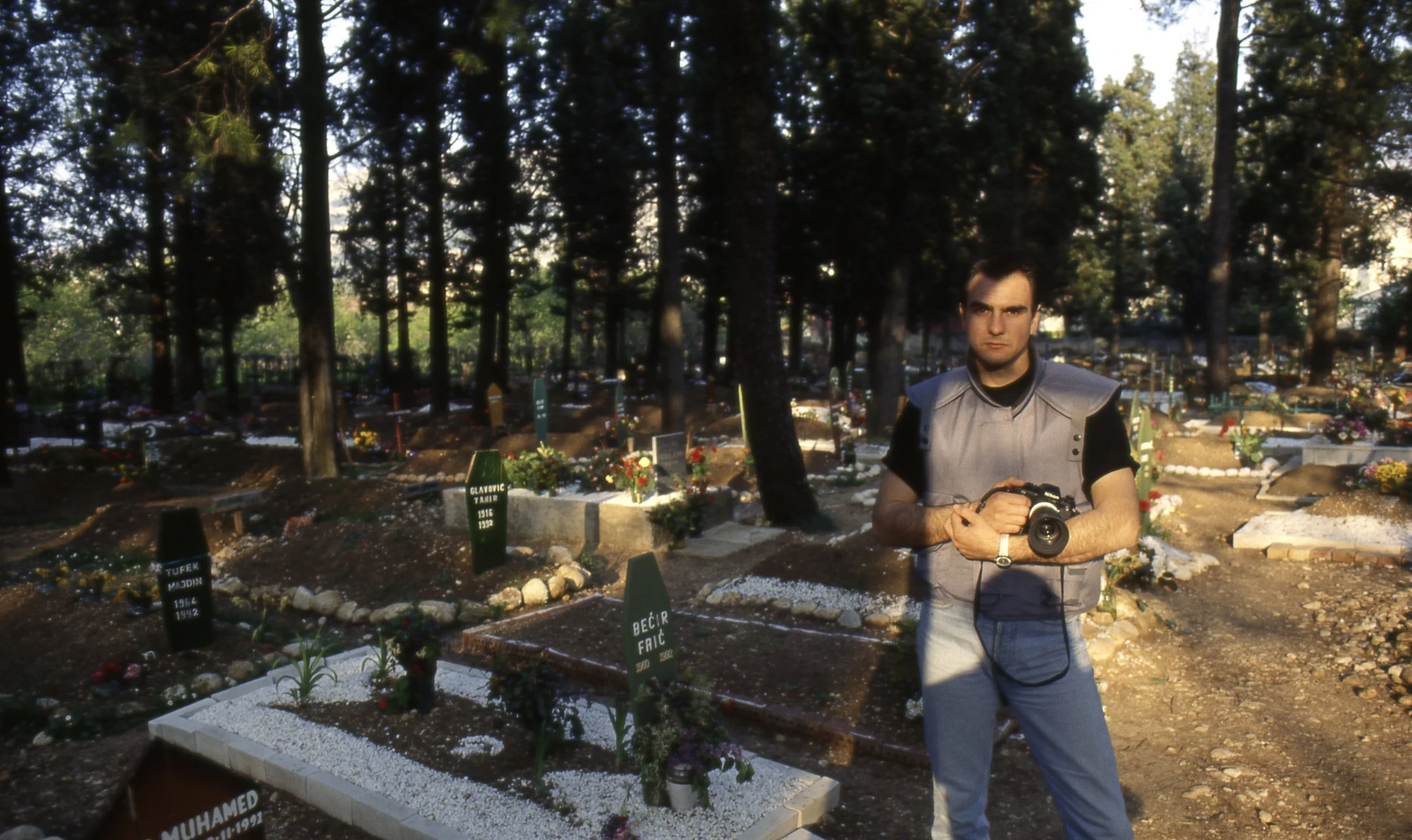Near Mostar during the war in Bosnia and Herzegovina. Muslim cemetery.