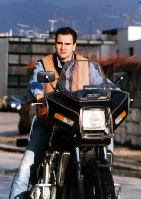 Split, 1991. Riding a Kawasaki Z 1300.