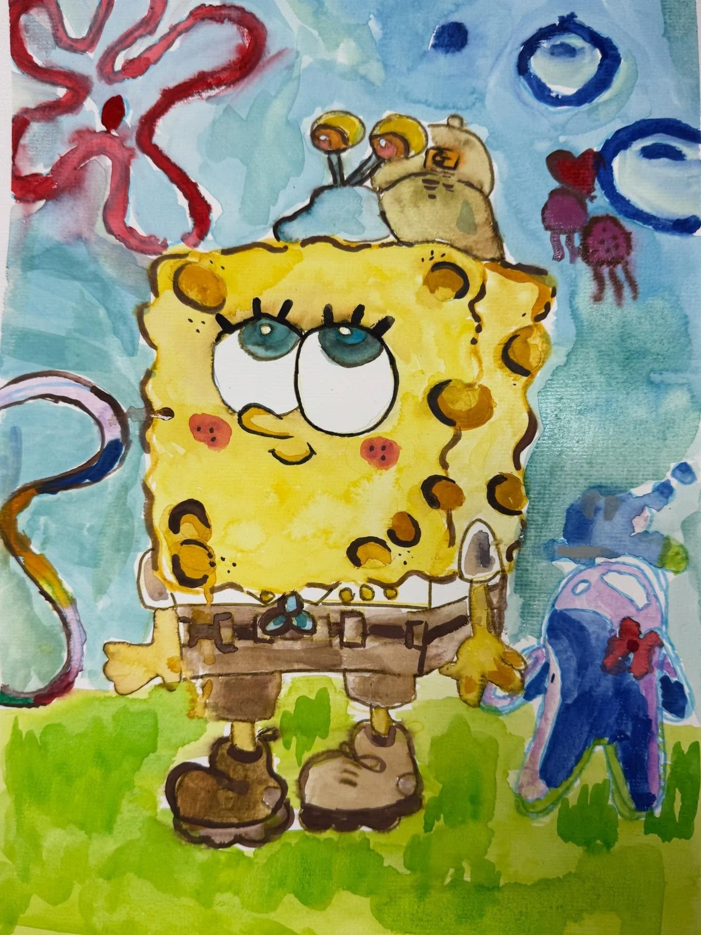 Who lives in a pineapple under the sea? 🍍🧽

#art #spongebob