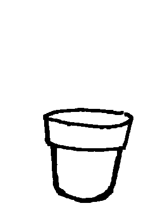Ein unverziertes Blumen- oder Pflanzkübel