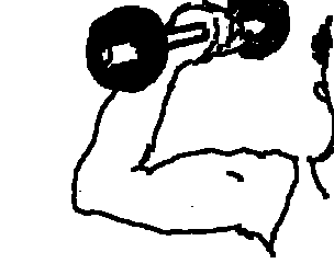 Ein Arm, der eine Hantel hebt.