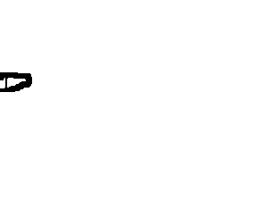 Schwarz-weiße Illustration eines Jägers mit Gewehr, der einen großen Vogel jagt.