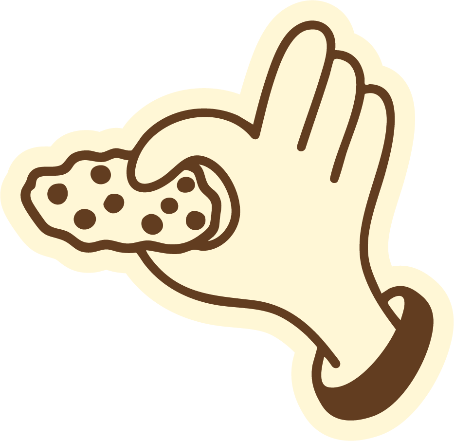 Une main saisissant un cookie