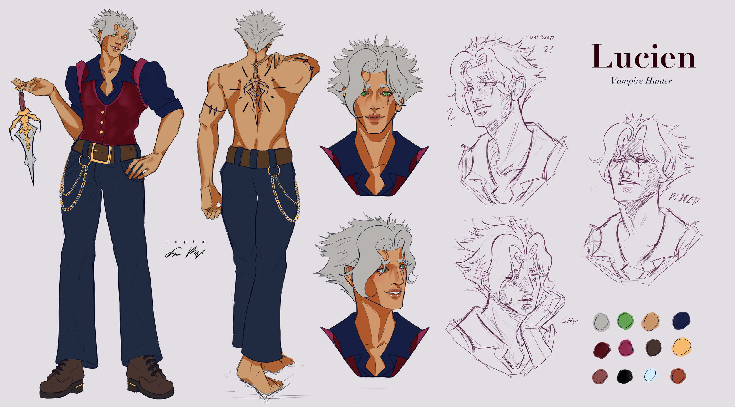Lucien (Original Character) - Character Design Sheet