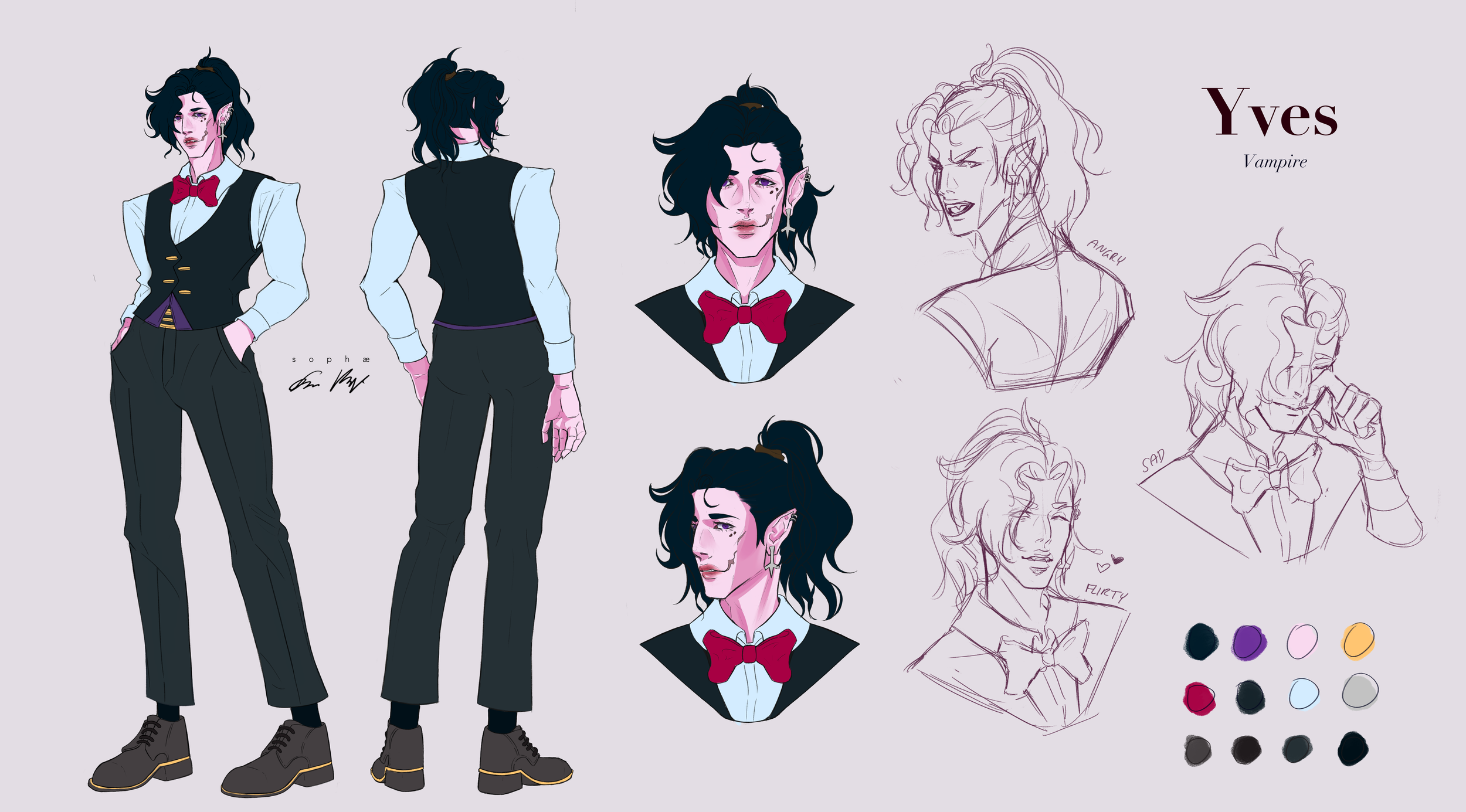 Yves (Original Character) - Character Design Sheet