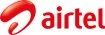 A logo of Airtel with the brand name in red text and a stylized red symbol resembling a 'B' or swoosh.