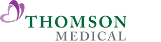 Thomson Medical logo with green and gray text