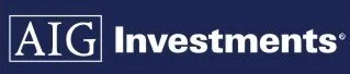 A logo with the text 'AIG Investments' in white on a dark blue background.