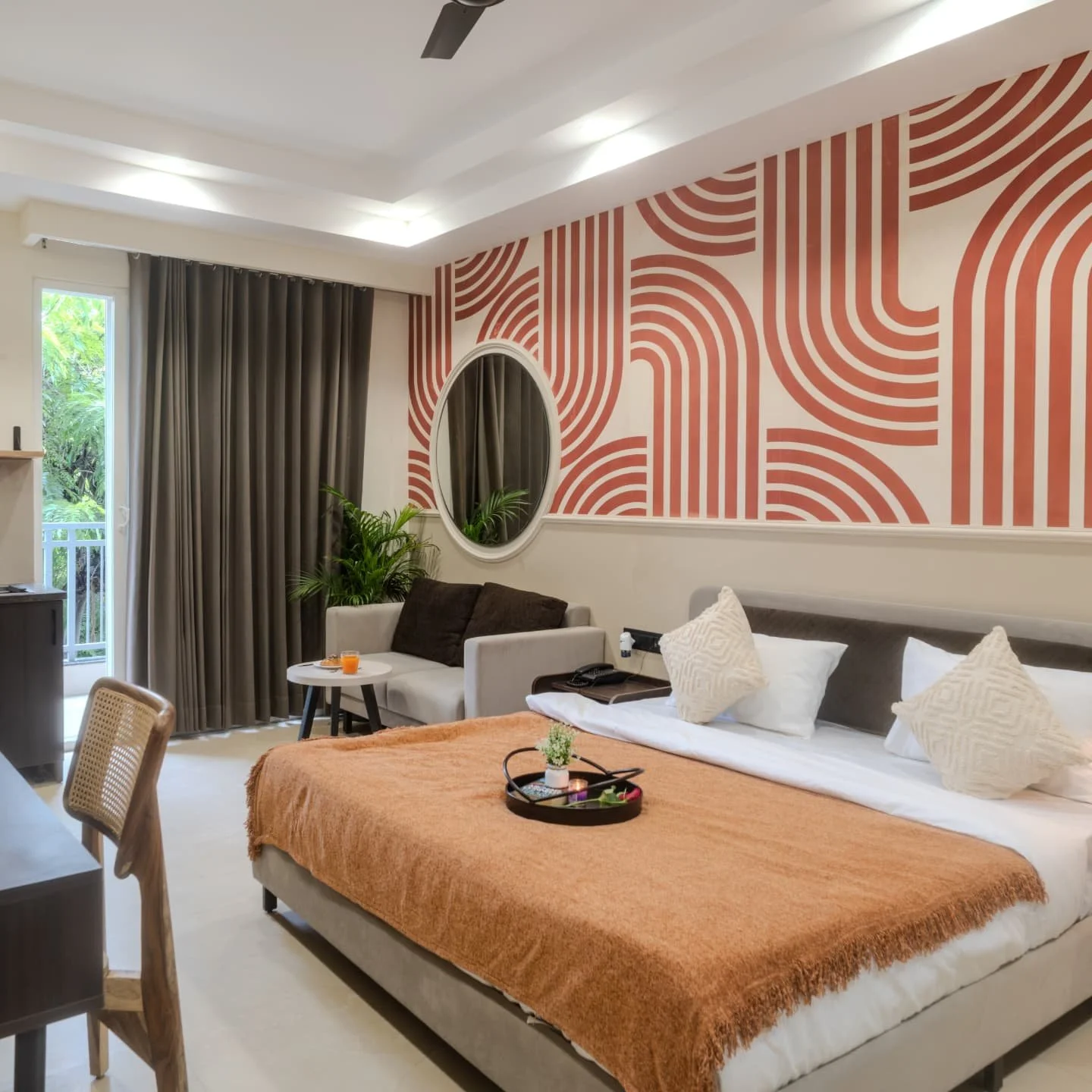 ✨ Newly Designed &amp; Delivered ✨
Boutique Studios by Zipcode Hospitality &ndash; blending abstract wallpaper with curated paintings 🖼️, soothing aesthetics &amp; a beautiful outdoor balcony seating area 🌿☕ Perfect for stylish stays &amp; sunset v