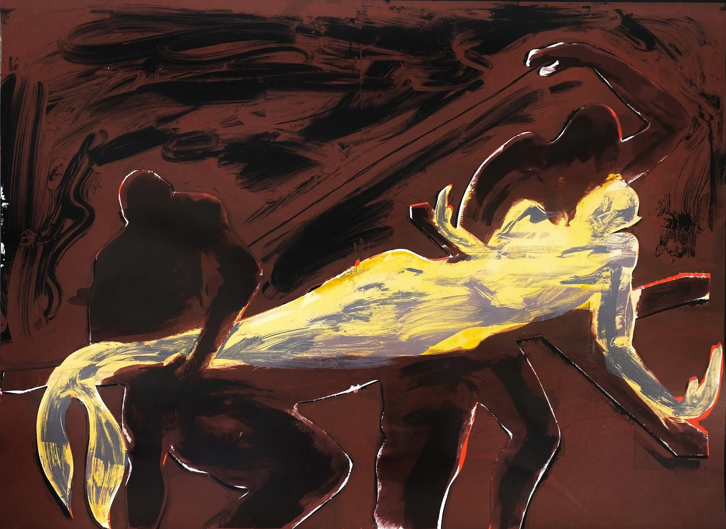 Crucifixion of Merman 1/2  Screenprint  140 x 100 cm  2025

