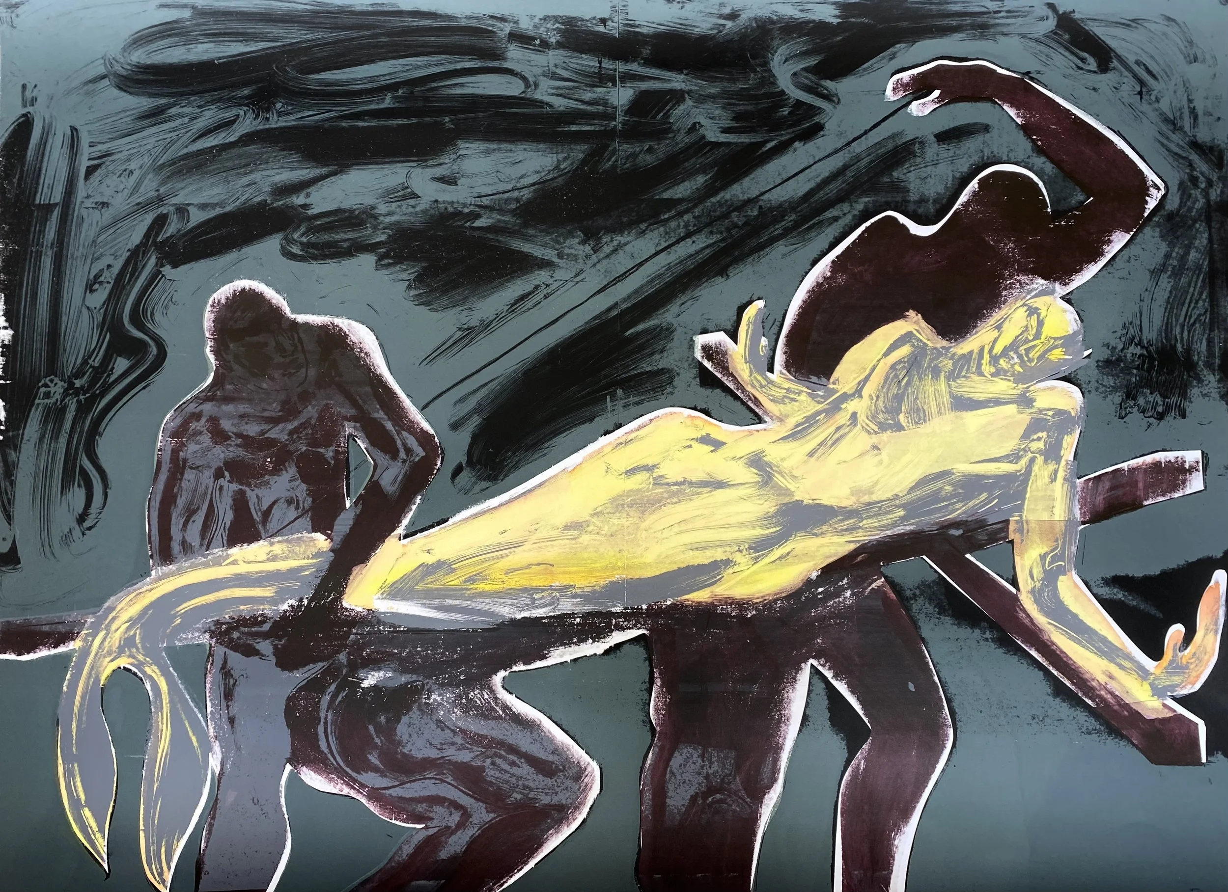 Crucifixion of Merman 2/2  Screenprint  140 x 100 cm  2025